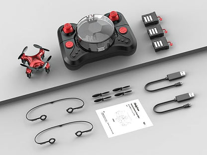 Holyton HT02 Mini Drone for Kids Beginners, Easy Pocket RC Quadcopter with Altitude Hold, 3D Flips, 3 Speed Modes, 3 Batteries, Headless Mode, Protection Guards and Emergency Stop, Gift for Boys Girls