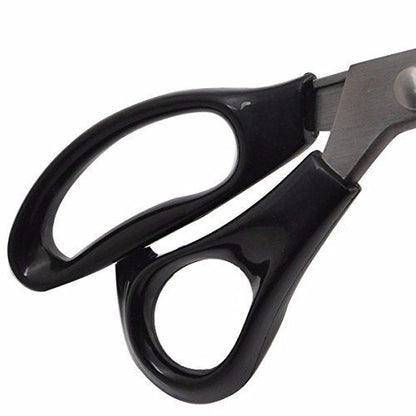 Fabric Pinking Shears, Professional Stainless Steel Handled Scissors, Black, 18mm Scalloped Blade