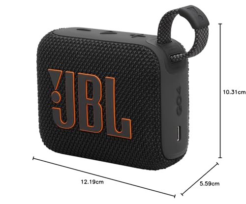 JBL GO 4 Ultra-Portable Bluetooth Speaker with Big JBL Pro Sound and Punchy Bass, PlaytimeBoost, Waterproof Design and 7-Hour Playtime, Black