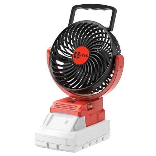 ohyes Jobsite Fan Compatible with Milwaukee 18V Battery Brushless Motor with USB A+C Fast Charging for Camping Outing & Concert(Battery not included)