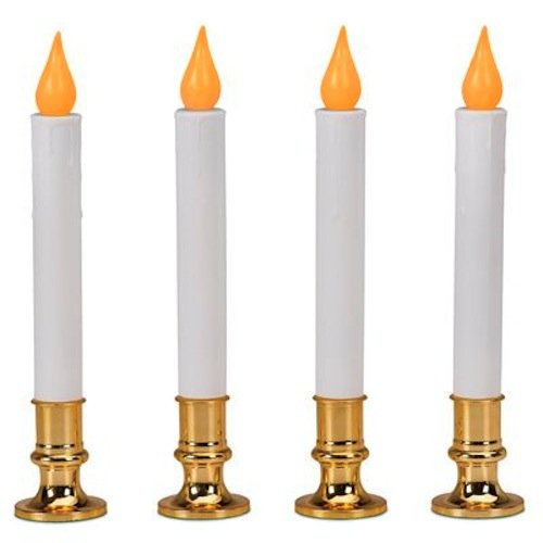 Sylvania NOMA/INLITEN-IMPORT V24329 4 Pack 9" Battery Operated Flickering LED Candle Orange