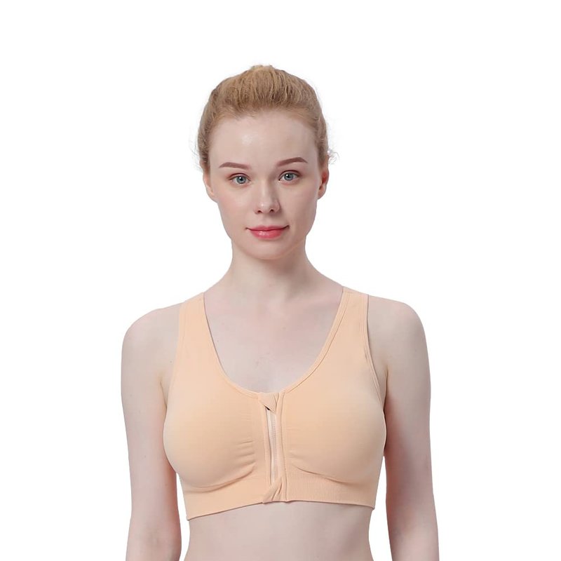 WANAYOU Racerback Sports Bra, Women's Zip Wire-Free Yoga Sports Bra (L:Fit 34C,34,34D,34DD,36B,36C,38A,38B, 3 Pack(Black+Flesh+White))