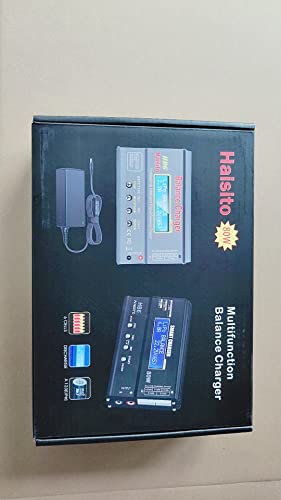 Haisito Lipo Charger, 80W 6A Balance Charger for LiPo Li-ion LiFe NiCd NiMh Pb, Multi-functional Intelligent Charger, RC Hobby Battery Balance Charger LED W/AC Power Adapter
