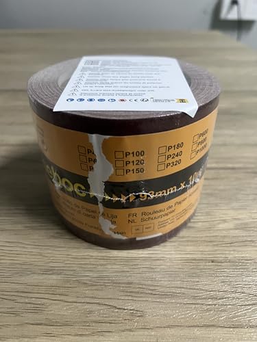 Shineboc Sandpaper Roll 120 Grit, 93mm x 10m Emery Cloth Sanding Rolls for Wood Metal Stainless Steel Hand Sanders