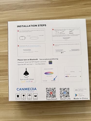 CANMEIJIA LED Ceiling Light IP44, 12 Inch 24W Smart Ceiling Lights RGB Dimmable with Remote Control Bathroom Lights 3000-6500K 2520LM for Living Room Bedroom Kitchen Hallway Round,Black
