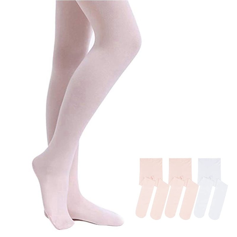 Stelle Girls' Ultra Soft Pro Dance Tight/Ballet Footed Tight(Toddler/Little Kid/Big Kid),2BP+WT,S