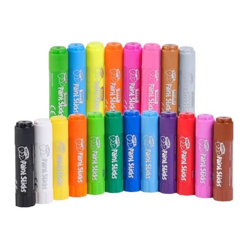 Paint Pop - Paint Sticks For Kids - 20 Pack Assorted Colours & Fun Storage Tub - Twist & Paint, Mess-Free, Fast Drying Action, Easy Clean Up, Vibrant Colours, Multi-Surface