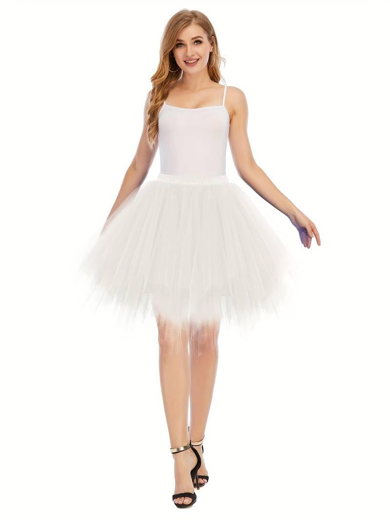 Boolavard Adult Women 80's Tutu Skirt Layered Tulle Petticoat Halloween Tutu (US, Alpha, XX-Large, 3X-Large, Regular, Regular, Orange)