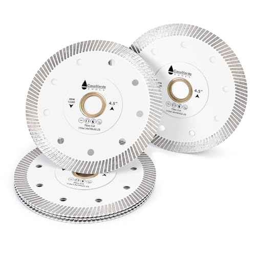 Casaverde 5pc/Lot Super Thin Tile Blade 4 1/2 inch Diamond Turbo Blade for Marble and Tiles