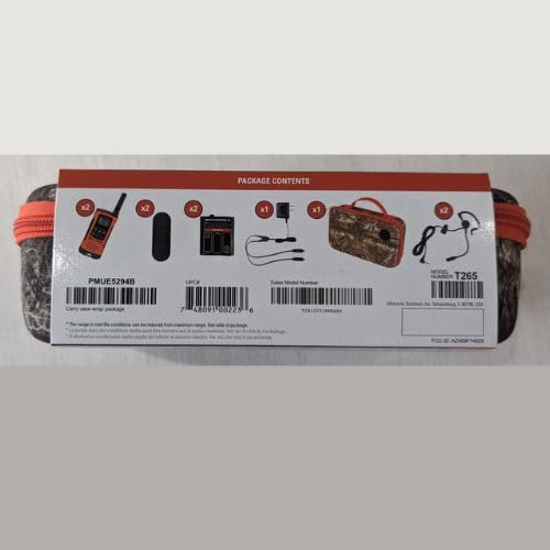 Motorola Solutions, Portable FRS, T210, Talkabout, Two-Way Radios, Rechargeable, 22 Channel, 20 Mile, Black W/Red, 2 Pack