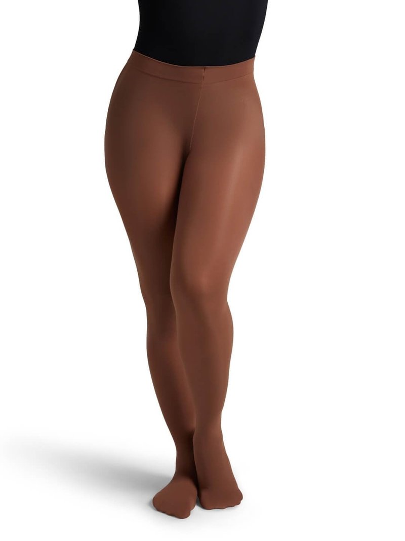 Capezio Womens Ultra Soft Self Knit Waistband Transition Tight, Mocha, Small-Medium US