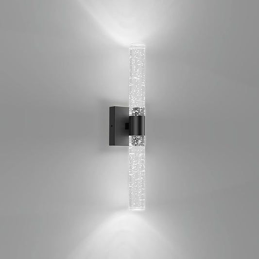 Tipace Black LED Crystal Bathroom Vanity Light Fixtures,Modern Wall Sconces Bubble Glass Wall Lights,6000K Wall Lamp for Bathroom,Living Room, Bedroom,Hallway