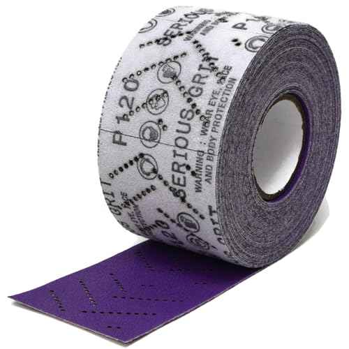 Serious Grit 120 Grit Hook & Loop Ceramic Sandpaper Roll - 70mm x 12m Multi-Hole Dustless Abrasive Roll for Automotive, Wood, and Metal Sanding - Ideal for Body Repair and Paint Preparation
