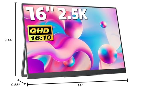 Portable Monitor 15.6" FHD 87% sRGB 60Hz IPS HDR HDMI USB-C Travel Monitor for Laptop MacBook PC Surface PS5 Xbox, External Display with Kickstand & Speakers, VESA Compatible