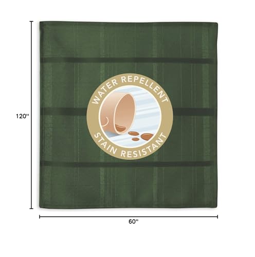 Newbridge Christmas Elegance Plaid 60 x 120 Inch Rectangle Fabric Tablecloth, 100% Polyester, No Iron Soil Resistant Dining Room, Party and Banquet Table Cover, Solid Textured, Hunter Green