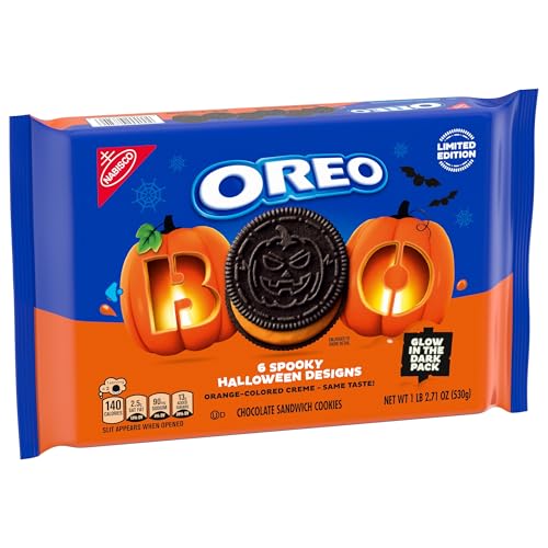 OREO Orange Creme Chocolate Sandwich Cookies, Limited Edition, Halloween Cookies, 18.71 oz