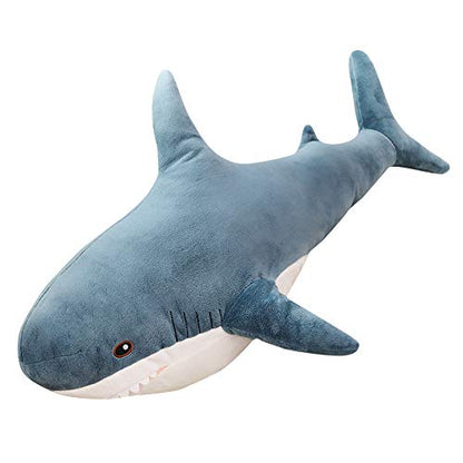 XIAOHONG 100cm Giant Shark Stuffed Animal Toy,Plush Shark Toys,Stuffed Animal Sharks,Soft Shark Cushion Pillow Shark Plush Pillow Stuffed Toy Throw Pillow for Home Decoration Kids Gift