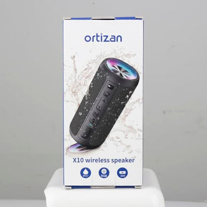 Ortizan Bluetooth Speaker, Portable Wireless Bluetooth Speakers With Led Light, Louder Volume & Enhanced Bass, IPX7 Waterproof, 30H Playtime, Durable Loud Outdoor Speaker for Travel, Sport