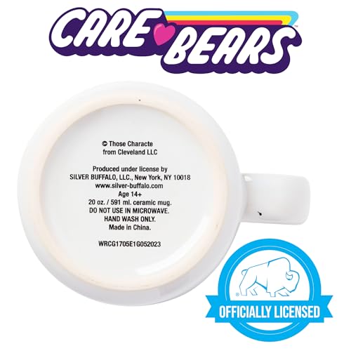 Silver Buffalo Care Bears Rainbow Heart Logo 20oz Ceramic Camper Mug