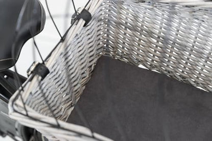 TRIXIE Bicycle Basket With Lattice for Rack, Willow/Metal, 35 x 49 x 55 cm, Grey, 2.259 kg