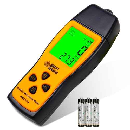 Carbon Monoxide Detectors, Portable CO Detector with Temperature Sensor £¦ LCD Backlight Screen, Handheld Carbon Monoxide Meter Tester 0-1000PPM Range, Indoor/Oudoor (Includes Battery x3)
