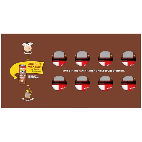 Horizon Organic Shelf Stable 1% Lowfat Chocolate Milk Boxes, USDA Certified Organic UHT Milk from Pasture-Raised Cows, No Refrigeration Required, 8 fl oz, 18 Count