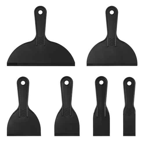 6 Pcs Plastics Putty Knife Plastics Putty Flexible Plastic Paint Scraper for Spackling Knife Plastic Drywall Taping Knives Patching Scraper for Taping Drywall Spreading Painting Wall Scratching