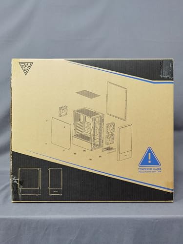 GAMDIAS White RGB Gaming ATX Mid Tower Computer PC Case with Side Tempered Glass Panel and a Magnetic Dust Filter & 3 Built-in 120mm ARGB Fans