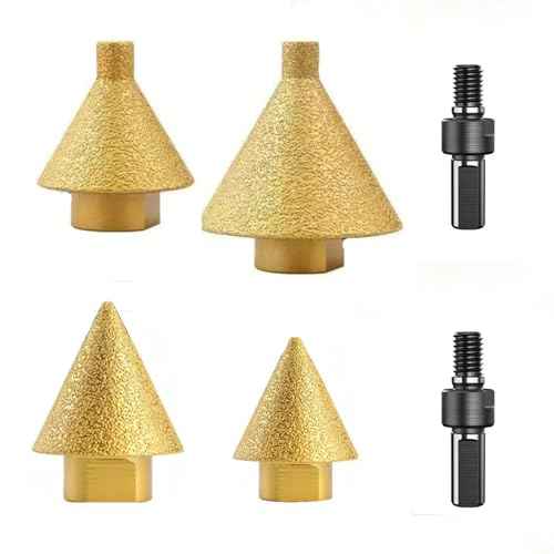 Brocas para cerami catile cutter Diamond bevel chamfering drill bit, tile cone for enlarging hole diameter trimming, suitable for tile, granite, marble, porcelain, wood, stone, with M10 thread 4 sizes