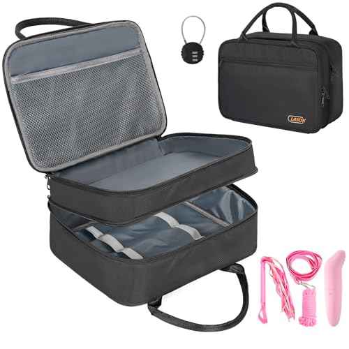 Lockable Toy Storage Organizer Case for Women and Men, Lock Box Travel Bag, Reusable Toy Organizer Case, Double Layer