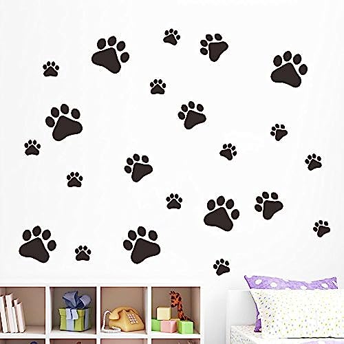 MLM Dog Paw Prints-Dog Pup Removable Vinyl Wall Sticker Decoration D?cor for Children Nursery Room Home D?cor Art Mural DIY