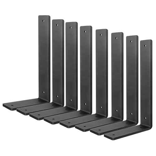 Heavy Duty Shelf Brackets 10 Inch, 8 Pack Floating Shelf Brackets, L Wall Shelf Bracket for DIY Decorative with Mounting Hardware