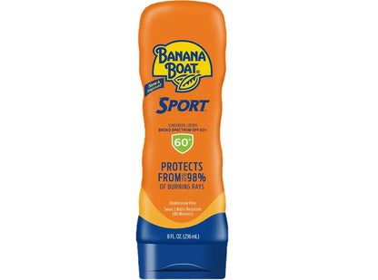 Banana Boat Sport Ultra SPF 60 Sunscreen Lotion, 8oz, Banana Boat SPF 60 Lotion, Oxybenzone Free, High SPF , Water-Resistant Sunscreen, 8oz