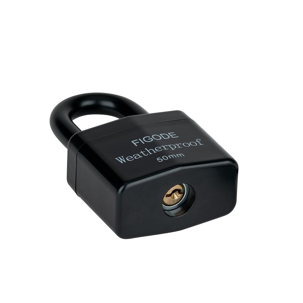 FIGODE® Outdoor Waterproof Padlock, Large Heavy Duty Sturdy Covered Laminated Steel Keyed Lock, 2.2 in. Wide