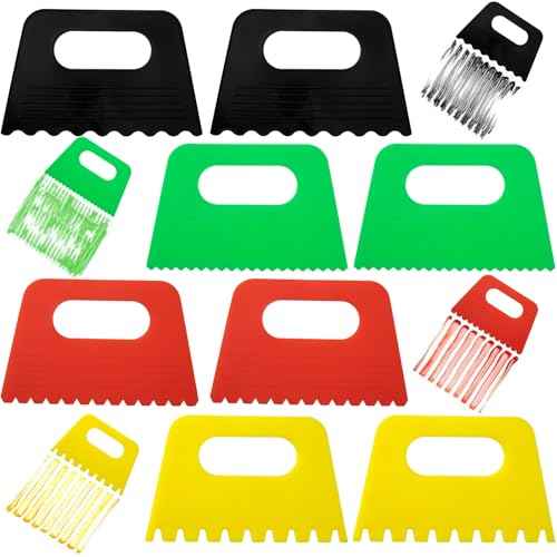 8pcs Paint Scraper Kits, 4 Styles Plastic Scraping Tools for Oil Painting, Reusable Texture Art Painting Supplies for Drawing, DIY Crafting - 4 Colors