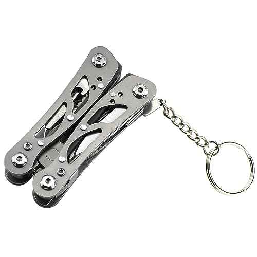 Small Multitool Pliers,Outdoor Pocket Multitools Mini Pliers,Best Gifts for Mens, Boys, Birthdays, Christmas, Friends, 15 In 1 Stainless Steel Accessible Tools(Grey)