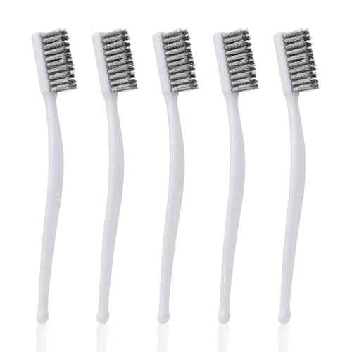 5pcs Wire Brushes Set for Cleaning, 7.09in Long Stainless Steel Wire Brushes Reinforced Bristle Mini Handle Brush Tools for Kitchen Industrial Welding Slag Walnut Carving Gaps Rust Removal