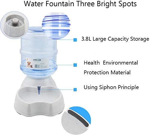 Old Tjikko Pet Water Dispenser,Cat Water Bowl,Dog Water Bowl Automatic,Large Automatic Drinking Fountain for Cat Dog,3.8L