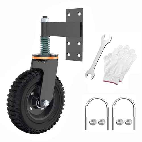 8 Inch Gate Wheel, Suitable for Metal Tube Gates, Capacity 750 Lbs, 360 Degree Rotation, Equipped with Spring Loaded Heavy Duty Gate Wheel, with Installation Tools