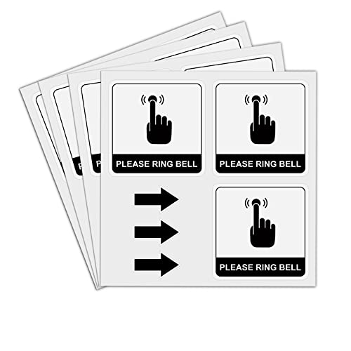 dealzEpic - Please Ring Bell Sign Stickers with Arrows Stickers - Self Adhesive Peel and Stick Decals - 5x5cm