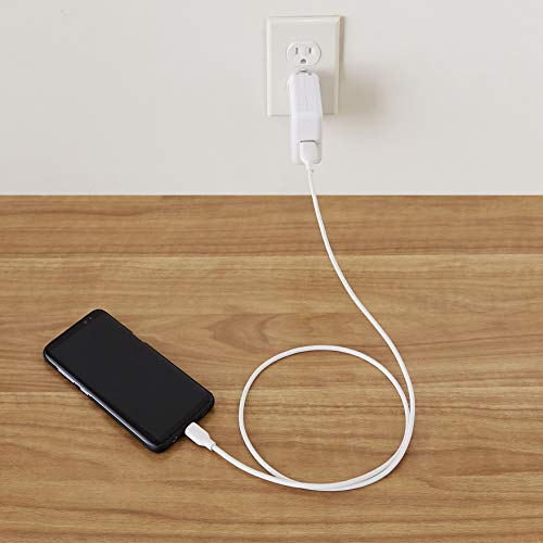 Amazon Basics USB-C to USB-A 2.0 Fast Charger Cable, 480Mbps Speed, USB-IF Certified, for Apple iPhone 16/15, iPad, Samsung Galaxy, Tablets, Laptops, 10 foot, Black