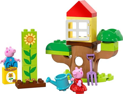 LEGO DUPLO Peppa Pig Garden and Tree House Toy for 2+ Year Old Toddlers, Girls & Boys - Fine Motor Skills Toys with 2 Figures, Flower Bricks and Accessories - 10431