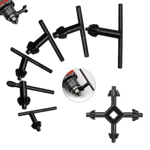 7 Pack Drill Chuck Key Set 1/4" 3/8" 1/2" 5/8" 3/4" 5/32'' 6 Sizes Clamping Press Chuck Wrench Heavy Duty Tightener Keys for 4mm 6mm 10mm 13 mm 16mm 20mm Electric Corded Cordless Drills