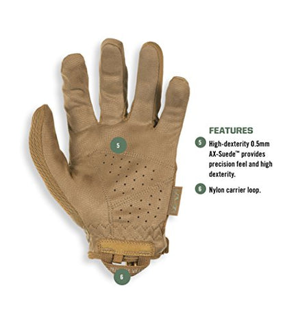 Mechanix Wear - High MSD-72-009 Dexterity Coyote Gloves (Medium, Brown) MSD-72-009