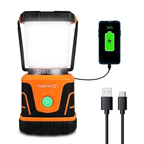 LED Camping Lantern Rechargeable,2200LM,4 Light Modes,4800mAh Power Bank,Perfect Lantern Flashlight for Power Outages, Emergency,Hurricane,IP44 Waterproof,Portable Light for Hiking ,USB Cable Included