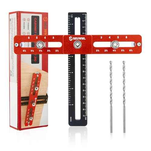 Cabinet Hardware Jig,Cabinet Handle Jig for Drawers Cabinets,Adjustable Cabinet Hardware Template Tool for Knobs,Handles and Pulls,Self-Centering Drill Guide for Precise Installation