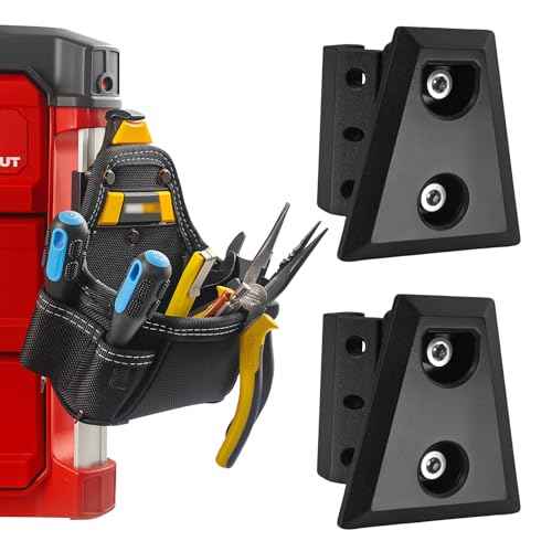 2 Pack Cliptech Holder Fit for ToughBuilt ClipTech Pouch,Packout Tool Pouch Holder Mounts Directly on the Toolbox,Corner Rail clips Including