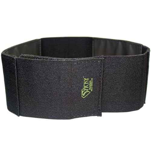 Sticky Holsters Gun Belly Band Holster for Men & Women ? Concealed Carry Holster Waistband for Pistols ? Soft, Comfortable Elastic with Hook and Loop Closure ? Non-Slip Design, Large, Black