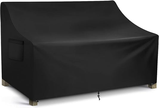 WLEAFJ Patio Sofa Cover Waterproof, Outdoor Loveseat Cover, Heavy Duty Outdoor Couch Cover, Large Lawn Patio Furniture Covers with Air Vent, 58’’ W x 40’’ D x 31’’ H