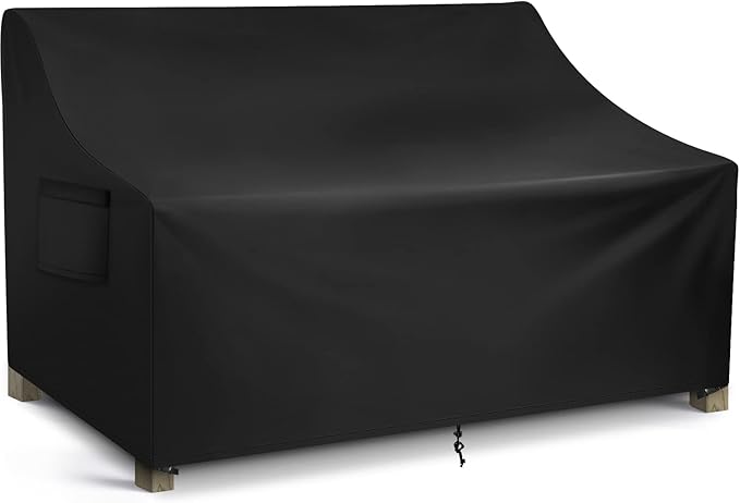WLEAFJ Patio Sofa Cover Waterproof, 3-Seater Outdoor Sofa Cover, Heavy Duty Deep Lounge Loveseat Cover, Large Lawn Patio Furniture Covers with Air Vent, 78’’ W x 33’’ D x 32’’ H